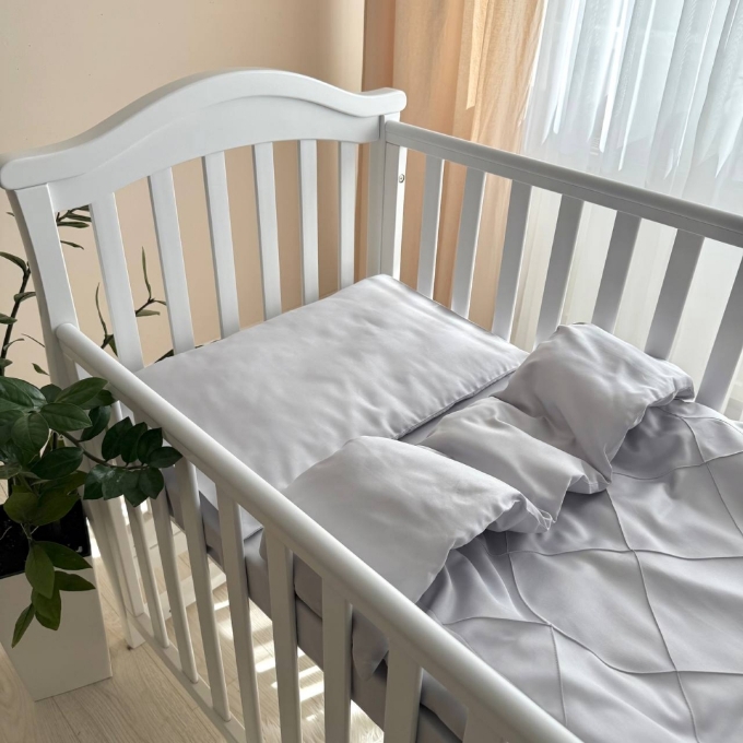 Set lenjerie de schimb pentru patut bebe 3 piese Velvet gri (3)